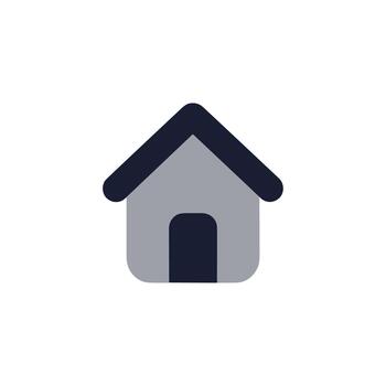 Minimalist Rounded Home Symbol UI Element Simple Icon Design vector