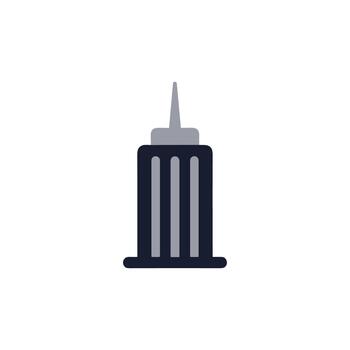Minimalist Simple Skyscraper Building Block Shape Architecture Icon Illustration vector