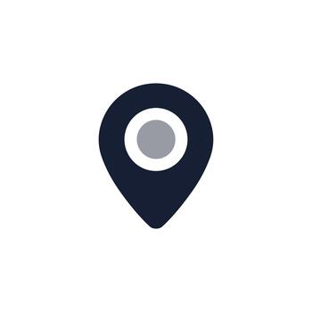 sencillo plano estilo ubicación puntero marca alfiler icono mapa elemento vector