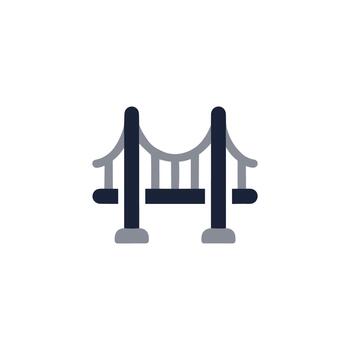 minimalista geométrico sencillo puente estructura construcción icono elemento para arquitectura vector