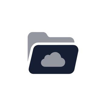 Minimalist Style Cloud Data Storage File Symbol Graphic Element vector