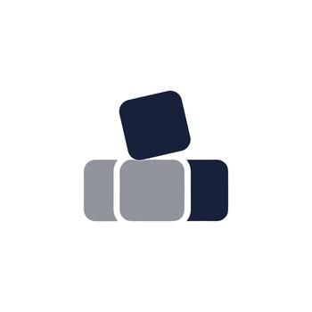 moderno plano redondeado cuadrado bloquear formas arreglo gráfico elemento icono vector