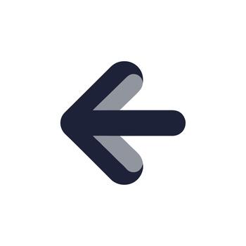 minimalista estilo sencillo espalda flecha dirección puntero guía icono vector