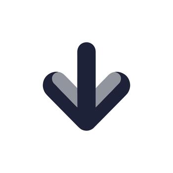 sencillo negrita flecha puntero direccional hacia abajo navegación símbolo elemento vector