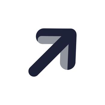 minimalista moderno flecha señalando arriba Derecha gráfico navegación elemento vector