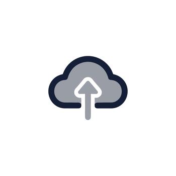 Modern Line Cloud Data Upload Arrow Graphic Symbol Icon vector