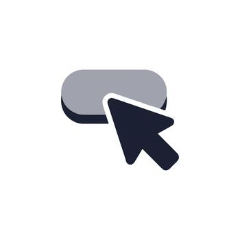 moderno minimalista hacer clic botón con cursor icono para sitio web o solicitud vector