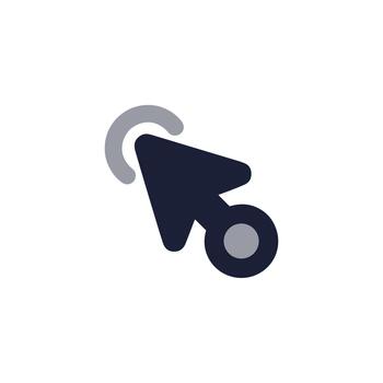 minimalista estilo cursor hacer clic puntero con circulo y línea flecha icono vector