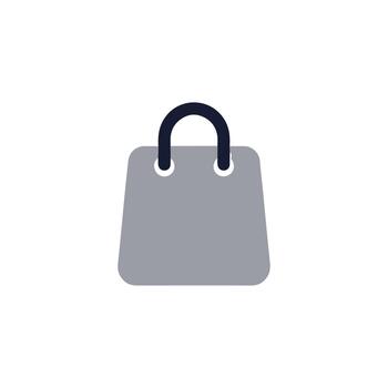 Modern Simple Shopping Bag Icon with Handle and Rounded Edges vector