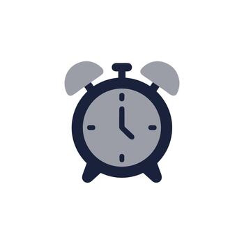 Simple Flat Alarm Clock Object Symbol Shape Graphic Element vector