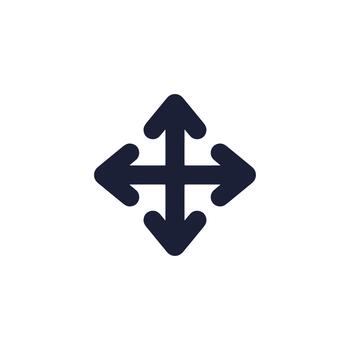 plano diseño expandir flecha direccional puntero símbolo forma icono sencillo estilo vector