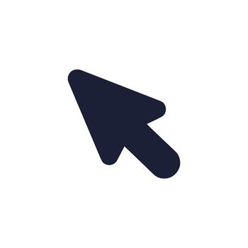 Minimalist Solid Arrow Pointer Cursor Navigation Sign Element vector