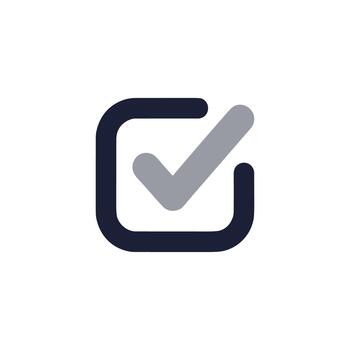 contorno sencillo circulo marca de verificación firmar símbolo forma icono cuadrado caja vector