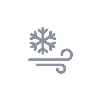 Simple Outline Snowflake and Wind Icon with Elegant and Clean Design vector