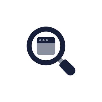 plano diseño sitio web buscar motor mejoramiento lupa instrumento icono vector