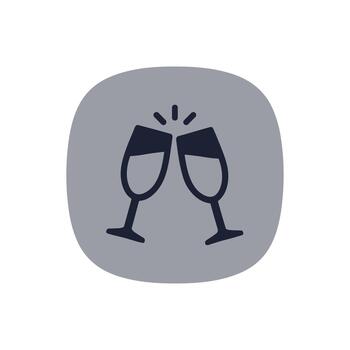 moderno minimalista tostado lentes icono en suave redondeado cuadrado forma vector