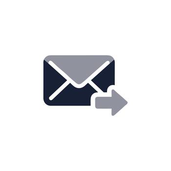 moderno plano estilo correo electrónico enviar icono con flecha y sombra vector