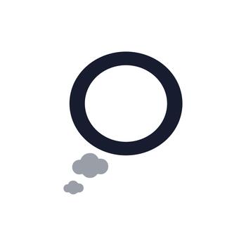 Minimalist Style Empty Round Thought Bubble Cloud Shape Icon Design vector