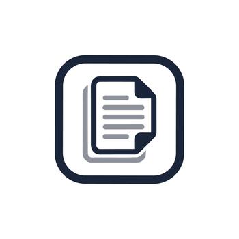 moderno plano documento icono con redondeado cuadrado marco para negocio vector