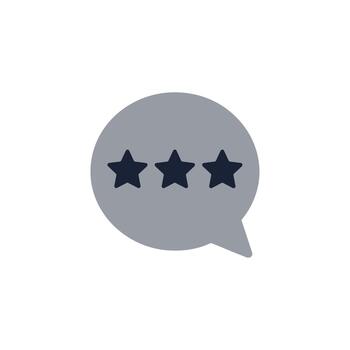Modern Flat Three Star Rating in Speech Bubble Shape Icon Element vector