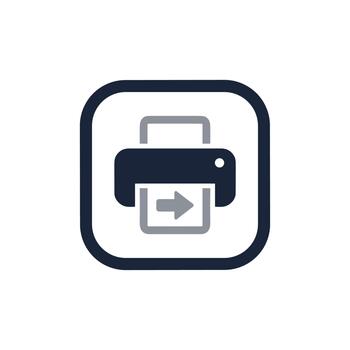 Simple Line Art Printer with Paper Output Symbol Icon Design vector