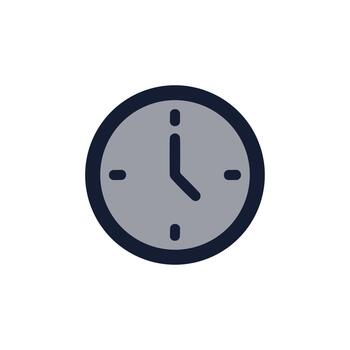 Simple Bold Outline Clock Symbol with Hands Representing Time Icon vector