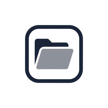 Modern Line Folder Document Icon in Rounded Square Shape Symbol vector