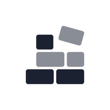 minimalista gráfico ladrillos edificio Fundación elemento aislado plano diseño icono vector