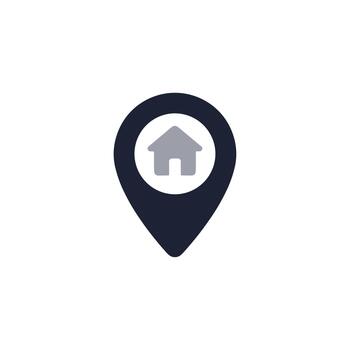 Minimalist Home Location Sign Style Place Pointer Navigation Icon vector