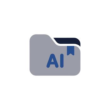 Flat Design File AI Folder Icon Symbol Graphic Resource Element vector