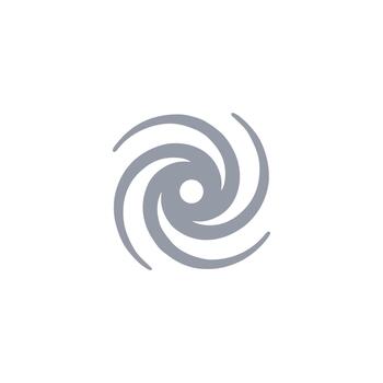 Minimalist Flat Swirl Rotation Grey Symbol Icon Abstract Graphic Element vector