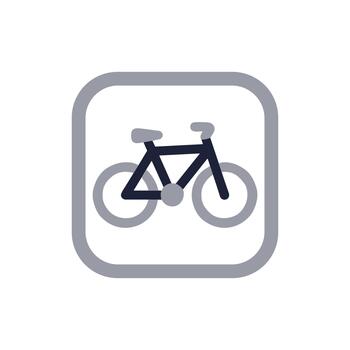 Simple Flat Bicycle Icon Inside Rounded Square Shape Symbol vector