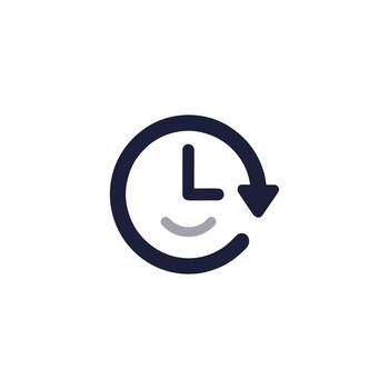 Modern Line Style Time Clock Rotation Symbol Shape Icon Element vector