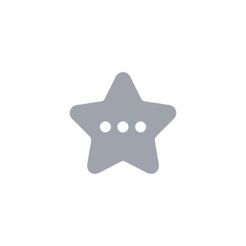 minimalista estilo estrella forma charla burbuja icono con mensaje puntos vector