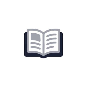 Flat Isolated Simple Open Book with Text Pages Icon Design vector
