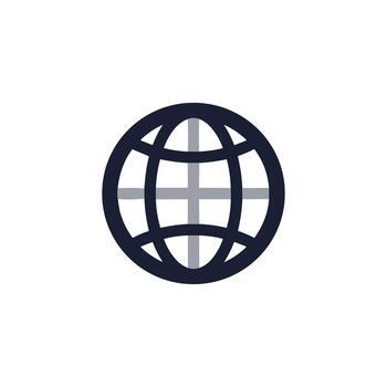 Minimalist Style Simple Globe Outline Design Concept Icon Element vector