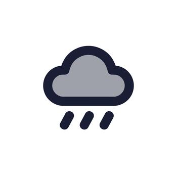 minimalista contorno clima pronóstico nube con lluvia sencillo estilo icono vector