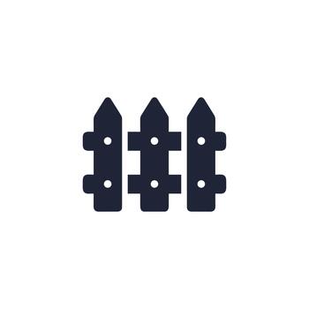 Minimalist Solid Fence Picket Simple Shape Graphic Design Element Icon vector