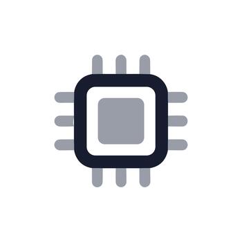 sencillo plano estilo pastilla procesador circuito tablero hardware componente icono vector