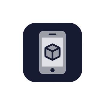 Flat Style Detail Cube Inside Smartphone Application Interface Icon vector