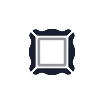 plano sencillo ondulado borde marco minimalista cuadrado icono ilustración vector