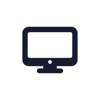 Simple Line Style Isolated Monitor Display Desktop Computer Device Icon vector
