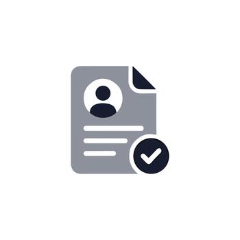 Simple Flat Profile Verified Document Application File Icon vector
