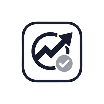 moderno línea grafico crecimiento gráfico con marca de verificación negocio icono vector