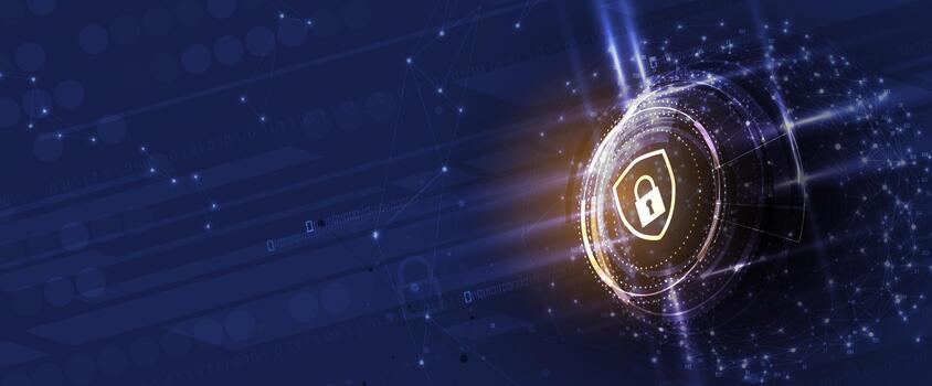 Internet digital ciber seguridad tecnología concepto para negocio antecedentes. bloquear en circuito tablero vector