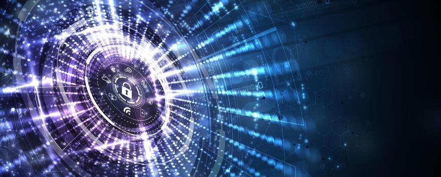 a futuristic background with a digital image of a bitcoin vector