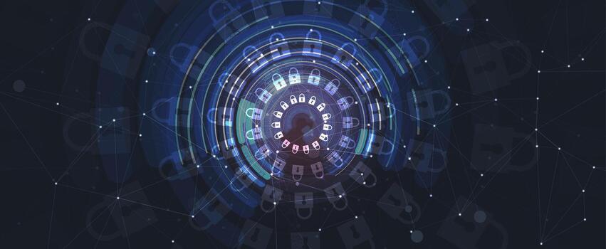 un circular imagen con un computadora pantalla y un computadora teclado vector