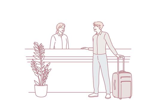 comprobación en y recepción concepto. vector