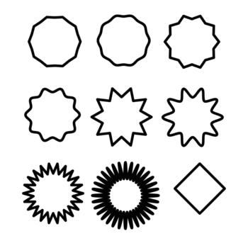colección de clasificado Starburst y geométrico contorno formas para diseño proyectos vector