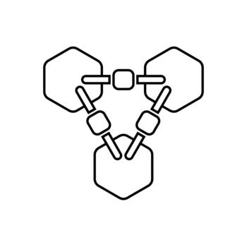 Linked Hexagons Network Symbol vector
